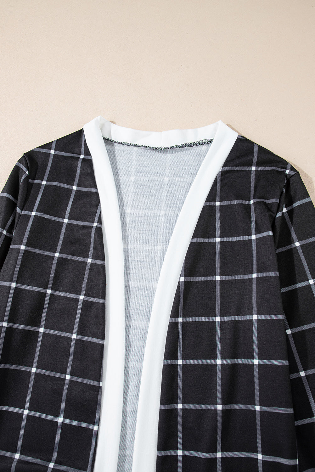 Black Plaid Open Front Cardigan – Effortless Style Meets Everyday Comfort