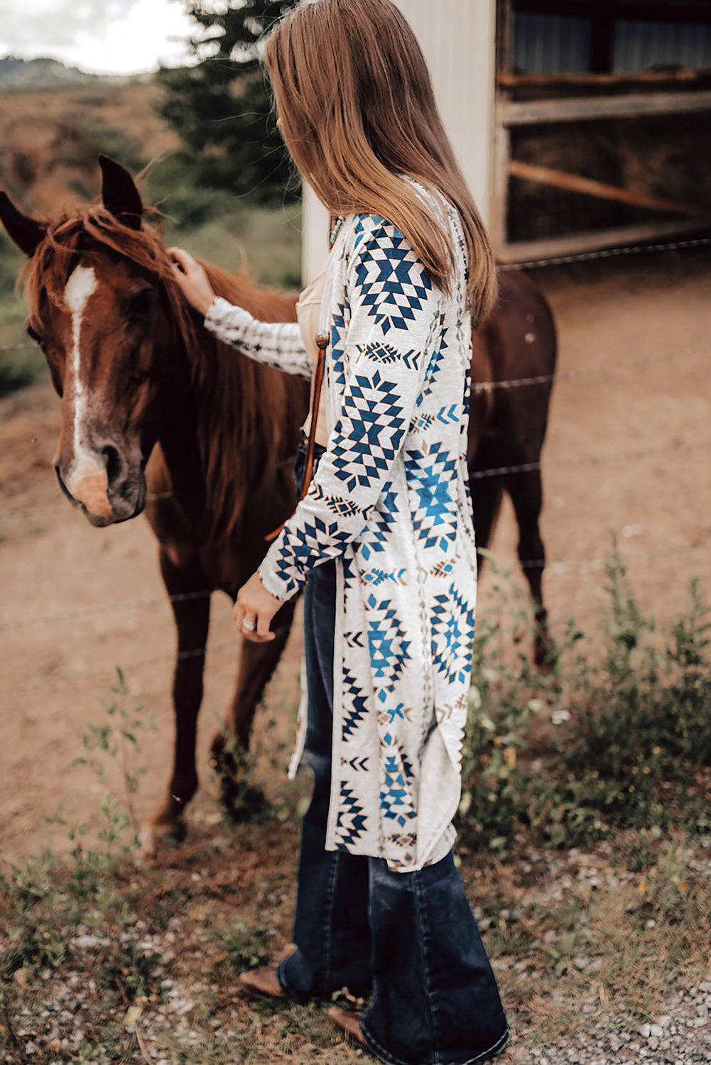 Sky Blue Open Front Long Cardigan – Effortless Style and Coverage