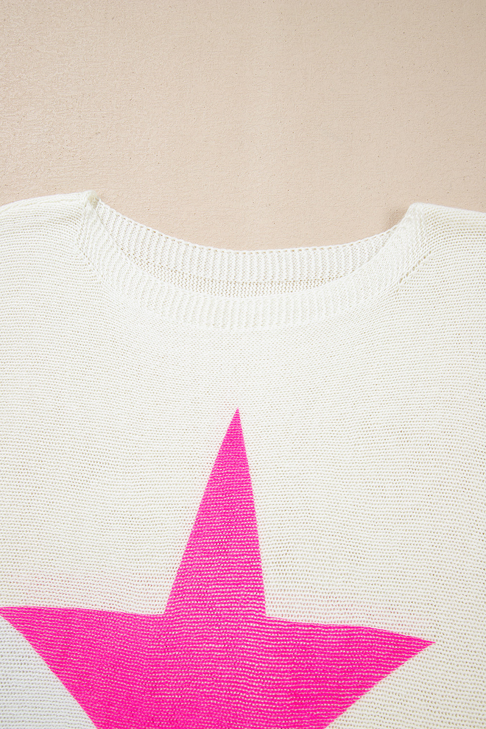 White Star Drop Shoulder Sweater – Cozy and Trendy