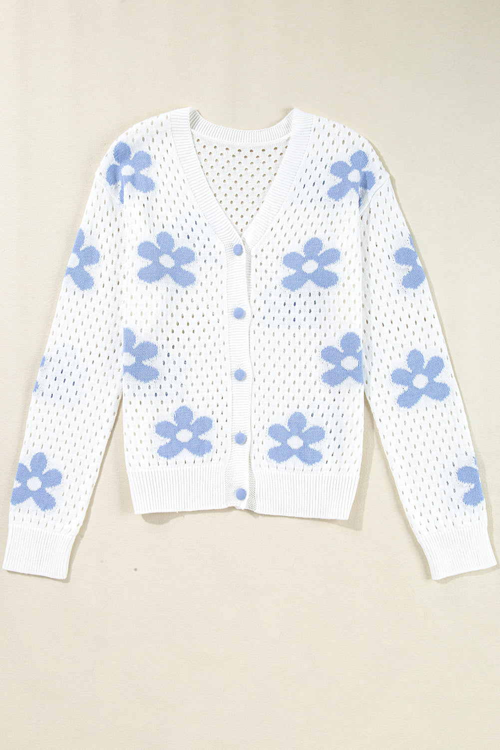 White Flower Knit Open Short Cardigan – Elegant and Feminine Layer