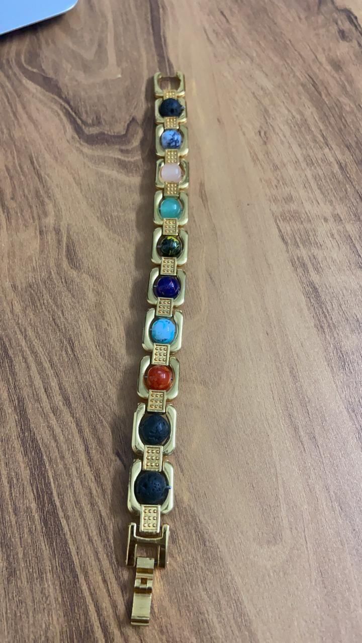 7 Chakras Bracelet Gold Plated
