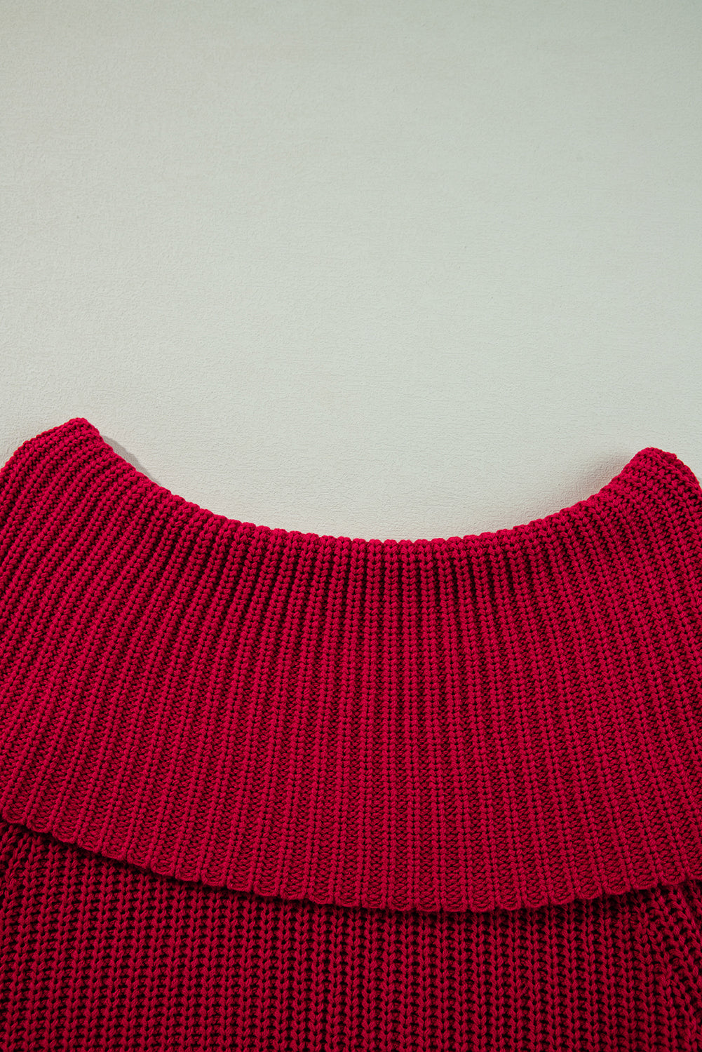 Racing Red Off-the-Shoulder Knit Sweater – Flirty & Fashionable