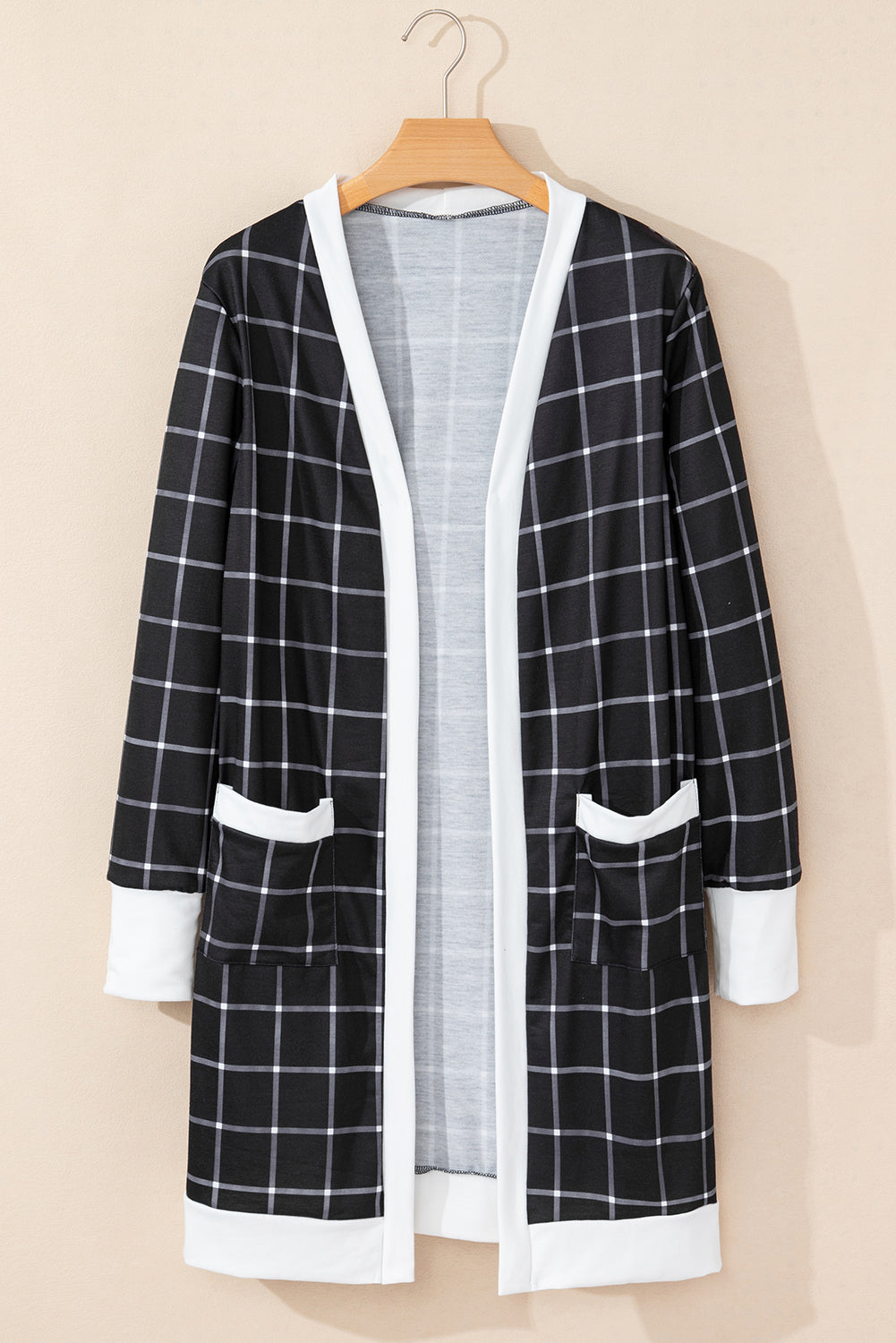 Black Plaid Open Front Cardigan – Effortless Style Meets Everyday Comfort