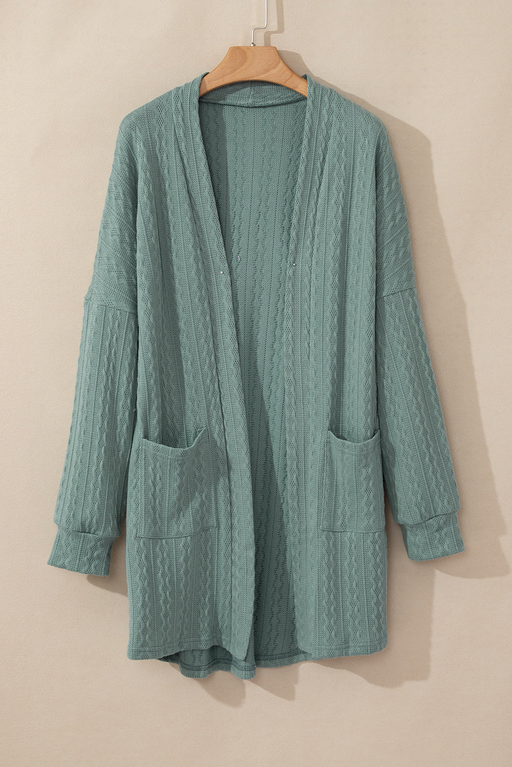 Canton Textured Knit Side Pockets Open Front Cardigan – Cozy & Chic