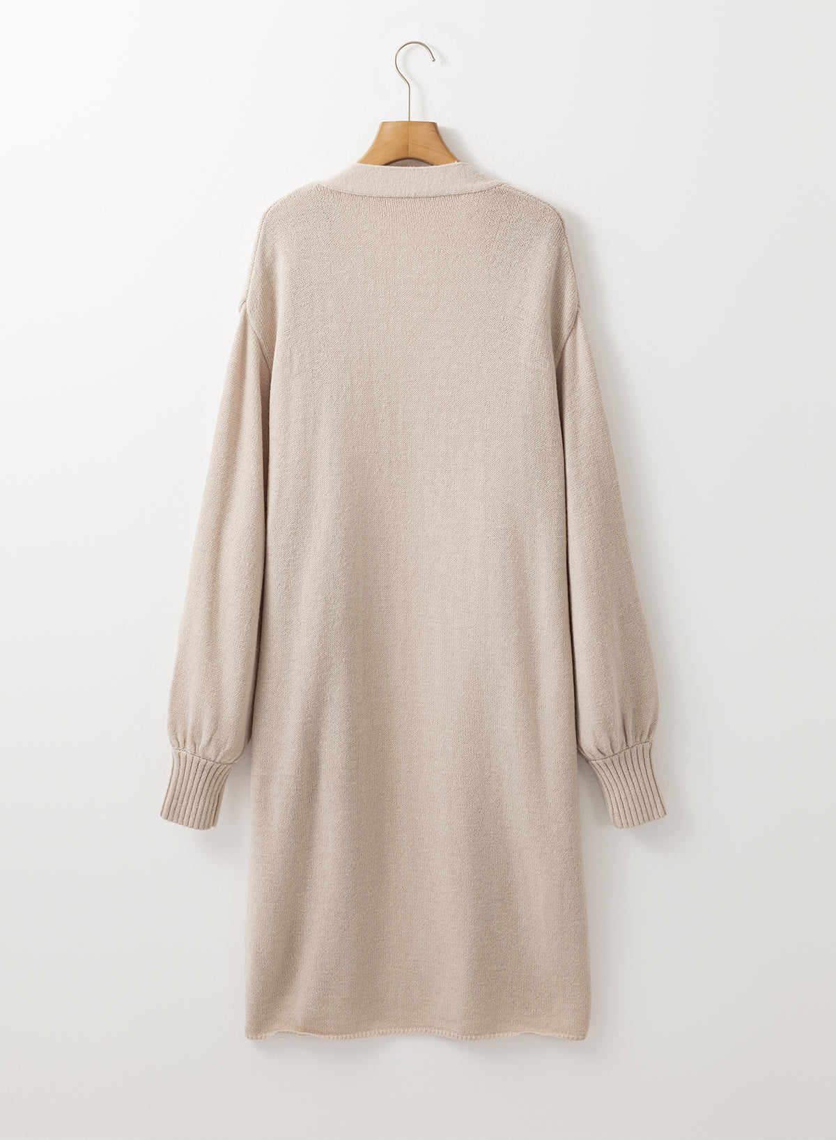 Beige Open Front Knitted Cardigan – Effortlessly Elegant and Cozy