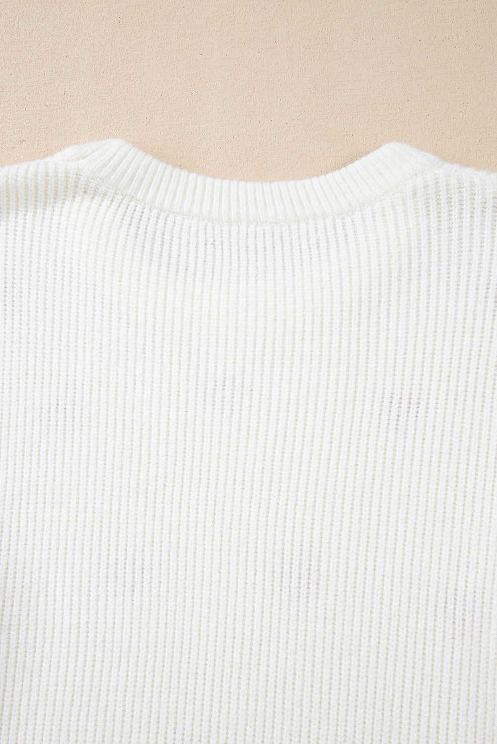 White Heart Shape Drop Shoulder Sweater – Festive and Cozy